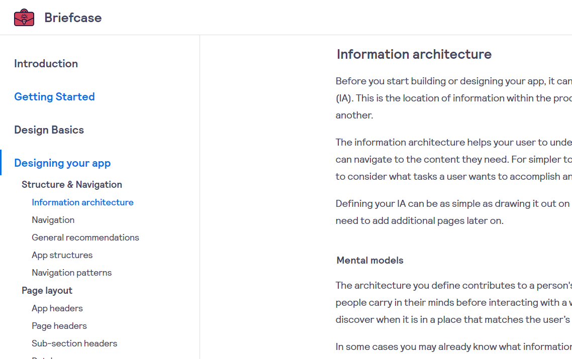 A screengrab showing guidelines on how to design